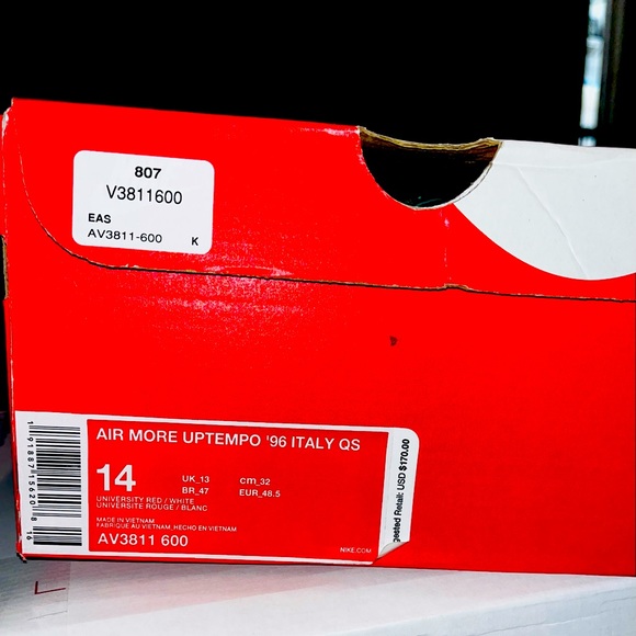 **SOLD** Nike Air More Uptempo 🇮🇹 (White/Red/Green), Men’s Size 14 - $290 - Picture 11 of 13